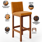 Kit 03 Banquetas Altas Para Cozinha Sala De Jantar Fixa Alya