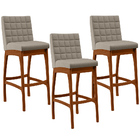 Kit 03 Banquetas Altas Para Cozinha Sala De Jantar Fixa Mila