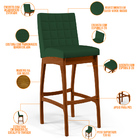 Kit 03 Banquetas Altas Para Cozinha Sala De Jantar Fixa Mila