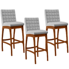 Kit 03 Banquetas Altas Para Cozinha Sala De Jantar Fixa Mila
