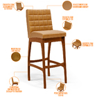 Kit 03 Banquetas Altas Para Cozinha Sala De Jantar Fixa Mila