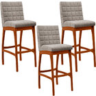 Kit 03 Banquetas Altas Para Cozinha Sala De Jantar Fixa Mila