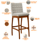 Kit 03 Banquetas Altas Para Cozinha Sala De Jantar Fixa Mila