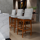 Kit 03 Banquetas Altas Para Cozinha Sala De Jantar Fixa Mila