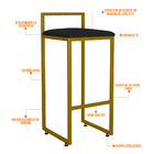 Kit 03 Banquetas Altas Para Cozinha Sala De Jantar Hanna L02