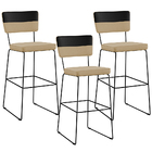 Kit 03 Banquetas Altas Sala De Jantar Allana L02 Faixa Facto