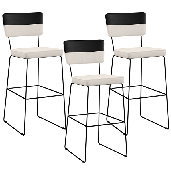 Kit 03 Banquetas Altas Sala De Jantar Allana L02 Faixa Facto