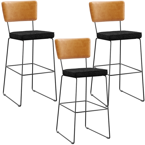 Kit 03 Banquetas Altas Sala De Jantar Fixa Allana L02 Couríss