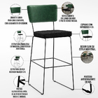 Kit 03 Banquetas Altas Sala De Jantar Fixa Allana L02 Facto V