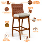 Kit 03 Banquetas Altas Sala De Jantar Fixa Mila L02 Couríssim