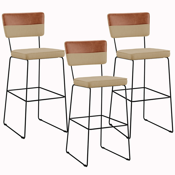 Kit 03 Banquetas Altas Sala Jantar Allana L02 Faixa Couríssim