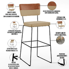 Kit 03 Banquetas Altas Sala Jantar Allana L02 Faixa Couríssim