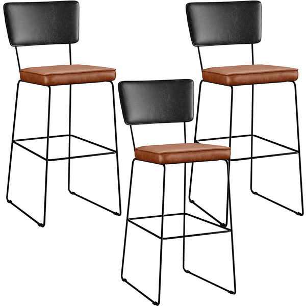 Kit 03 Banquetas Altas Sala Jantar Fixa Allana L02 Couríssimo