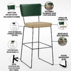 Kit 03 Banquetas Altas Sala Jantar Fixa Allana L02 Facto Verd