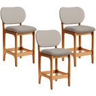 Kit 03 Banquetas Baixa Bar Cozinha E Sala De Jantar Fixa Bett