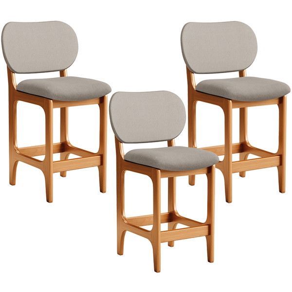 Kit 03 Banquetas Baixa Bar Cozinha E Sala De Jantar Fixa Bett