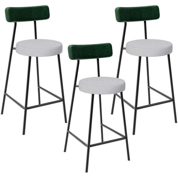 Kit 03 Banquetas Baixa Bar Cozinha E Sala De Jantar Milão L02