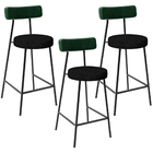 Kit 03 Banquetas Baixa Bar Cozinha E Sala De Jantar Milão L02