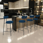 Kit 03 Banquetas Baixa Bar Cozinha Sala De Jantar Em Aço Milã