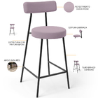 Kit 03 Banquetas Baixa Bar Cozinha Sala De Jantar Em Aço Milã