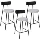 Kit 03 Banquetas Baixa Bar Cozinha Sala Jantar Milão L02 Cour