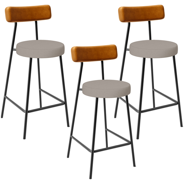 Kit 03 Banquetas Baixa Bar Cozinha Sala Jantar Milão L02 Cour