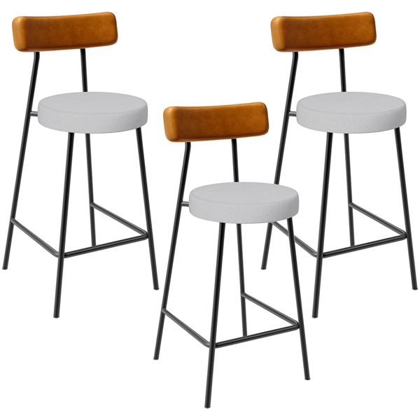 Kit 03 Banquetas Baixa Cozinha E Sala Jantar Bancada Milão L0