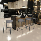 Kit 03 Banquetas Baixa Cozinha Jantar Milão L02 Couríssimo Pr