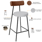 Kit 03 Banquetas Baixa Cozinha Sala De Jantar Milão L02 Courí