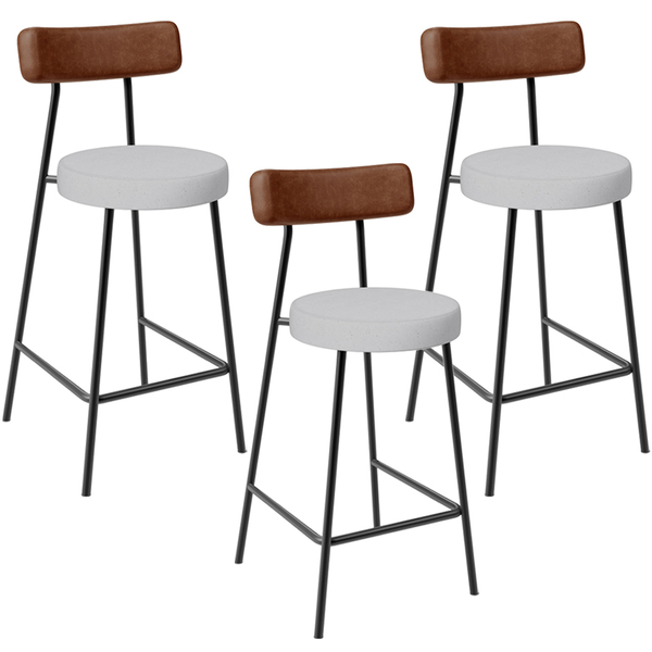 Kit 03 Banquetas Baixa Cozinha Sala De Jantar Milão L02 Courí