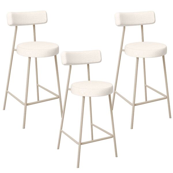 Kit 03 Banquetas Baixa Cozinha Sala Jantar Bancada Milão Aren