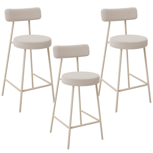 Kit 03 Banquetas Baixa Cozinha Sala Jantar Bancada Milão Aren