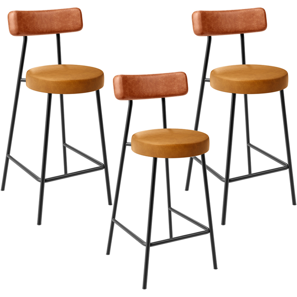 Kit 03 Banquetas Baixa Cozinha Sala Jantar Bancada Milão L02