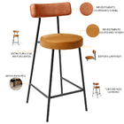 Kit 03 Banquetas Baixa Cozinha Sala Jantar Bancada Milão L02