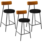 Kit 03 Banquetas Baixa Cozinha Sala Jantar Bancada Milão L02