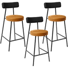 Kit 03 Banquetas Baixa Cozinha Sala Jantar Bancada Milão L02