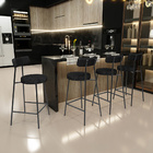 Kit 03 Banquetas Baixa Cozinha Sala Jantar Bancada Milão L02