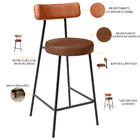 Kit 03 Banquetas Baixa Cozinha Sala Jantar Bancada Milão L02