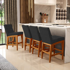 Kit 03 Banquetas Baixa Para Cozinha Bancada Bar Sala Jantar F