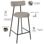 Kit 03 Banquetas Baixa Para Cozinha Sala De Jantar Bancada Mi