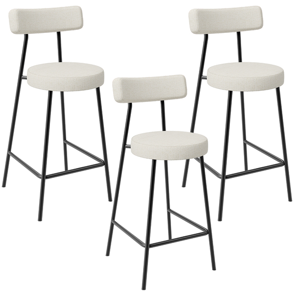 Kit 03 Banquetas Baixa Para Cozinha Sala De Jantar Bancada Mi