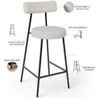 Kit 03 Banquetas Baixa Para Cozinha Sala De Jantar Bar Bancad