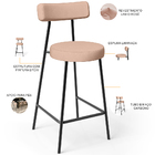 Kit 03 Banquetas Baixa Para Cozinha Sala De Jantar Bar Bancad