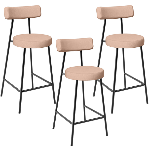 Kit 03 Banquetas Baixa Para Cozinha Sala De Jantar Bar Bancad