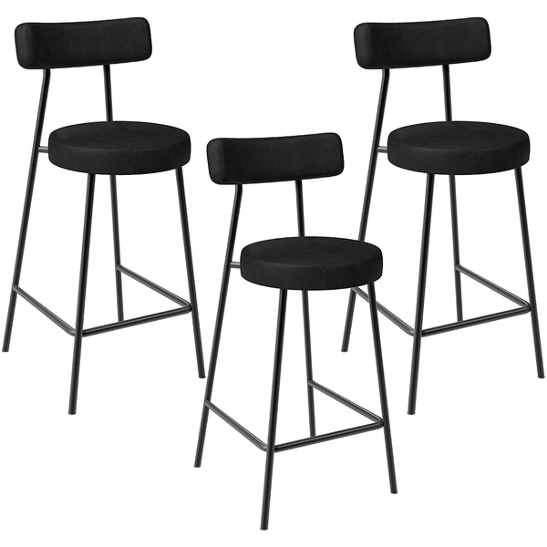 Kit 03 Banquetas Baixa Para Cozinha Sala De Jantar Bar Bancad