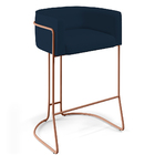 Kit 03 Banquetas Decorativas Fixa Base De Aço Cobre Betina D0