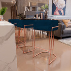 Kit 03 Banquetas Decorativas Fixa Base De Aço Cobre Betina D0