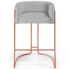 Kit 03 Banquetas Decorativas Fixa Base De Aço Cobre Betina D0