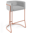 Kit 03 Banquetas Decorativas Fixa Base De Aço Cobre Betina D0