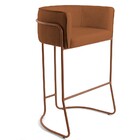 Kit 03 Banquetas Decorativas Fixa Base De Aço Cobre Betina D0